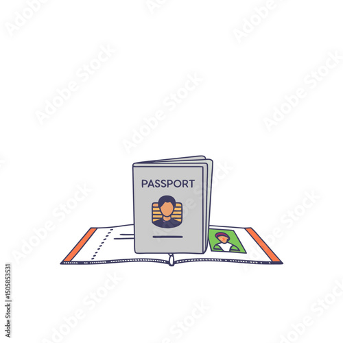 Flat Vector of a Passport – Travel Document Icon