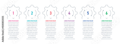 industry wheel infographic template. six steps information template. infographic template for education, business, industry, technology, annual report, magazine