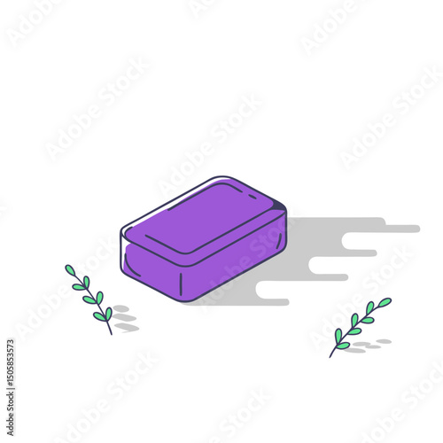 Flat Vector of a Bar of Soap – Hygiene Icon