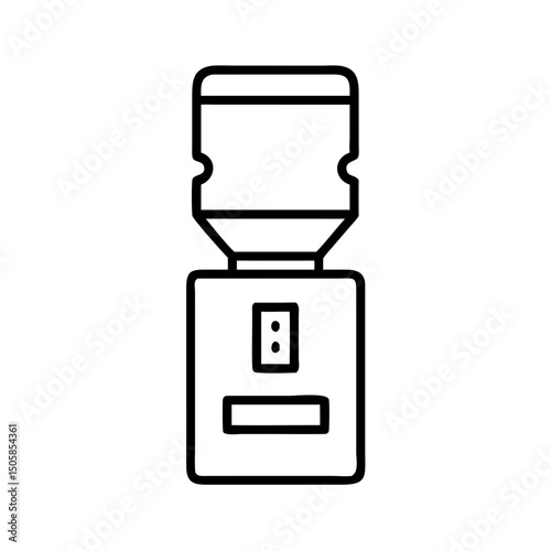 Water cooler in minimal line art style  