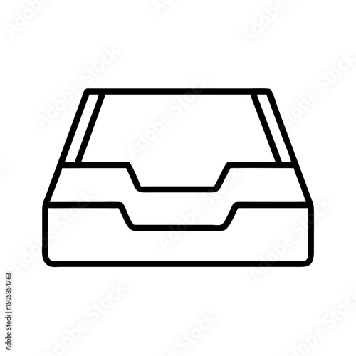 Simple line drawing of a rectangular storage box with lid  