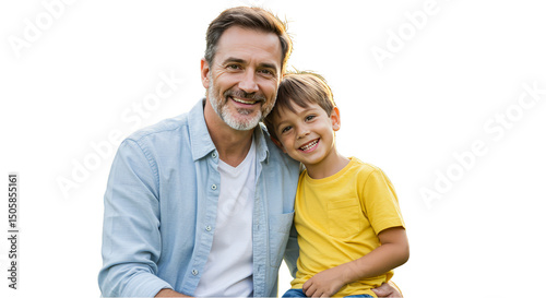 Transparent Background Image of Loving Father Son Family Portrait
