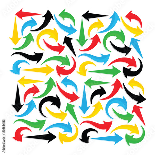  Arrow icons colorful, Set of arrow vector 5 color