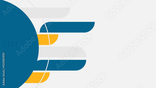 Modern Corporate Presentation Background with Abstract Geometric Shapes. Blue and Yellow Business Template for Reports, Web Banners, and Pitch Deck Slides