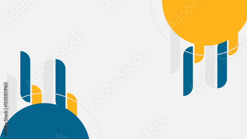 Modern Corporate Presentation Background with Abstract Geometric Shapes. Blue and Yellow Business Template for Reports, Web Banners, and Pitch Deck Slides