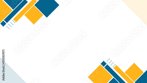 Modern Corporate Presentation Background with Abstract Geometric Shapes. Blue and Yellow Business Template for Reports, Web Banners, and Pitch Deck Slides