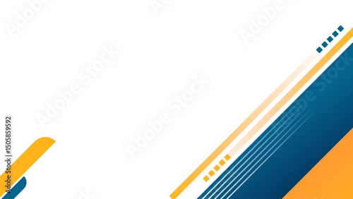 Modern Corporate Presentation Background with Abstract Geometric Shapes. Blue and Yellow Business Template for Reports, Web Banners, and Pitch Deck Slides