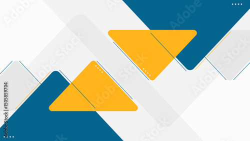 Modern Corporate Presentation Background with Abstract Geometric Shapes. Blue and Yellow Business Template for Reports, Web Banners, and Pitch Deck Slides