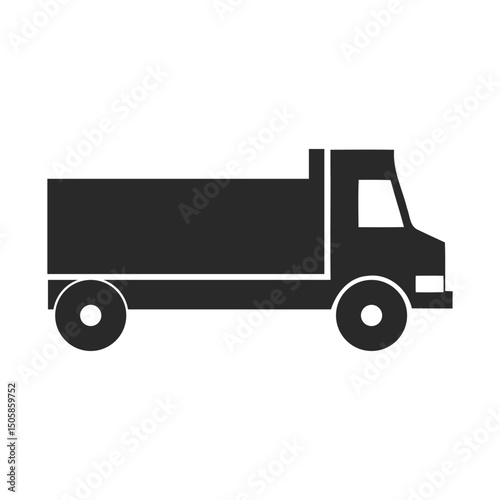 simple truck vehicle silhouette element icon