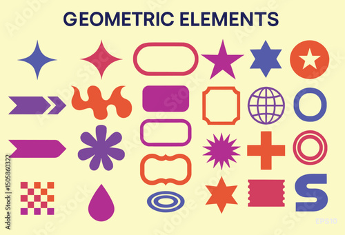 Geometric Shapes Simple Vector Graphics Elements