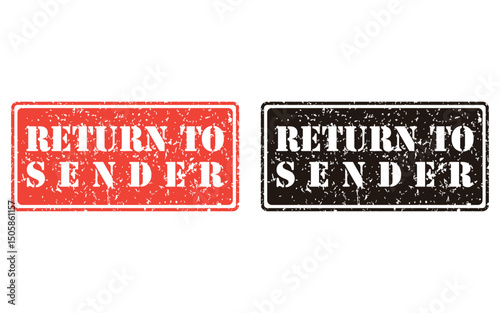return to sender grunge stamp design, vector, isolated on transparent background