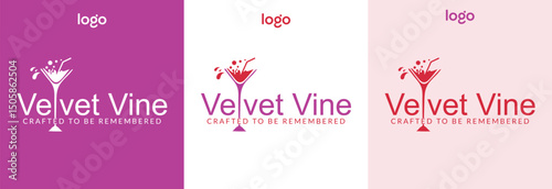 Wine set icons, logo set