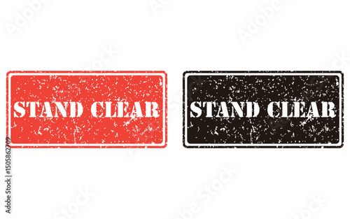 stand clear grunge stamp design, vector, isolated on transparent background