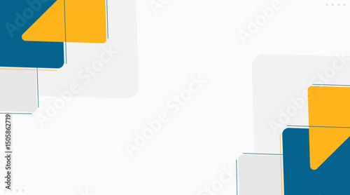 Modern Corporate Presentation Background with Abstract Geometric Shapes. Blue and Yellow Business Template for Reports, Web Banners, and Pitch Deck Slides