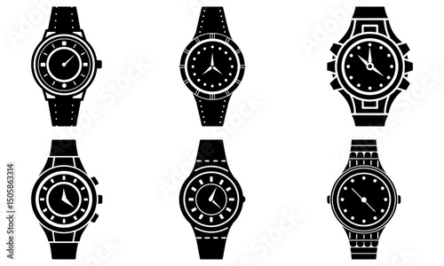 Fashion-Forward Watch silhouette vector