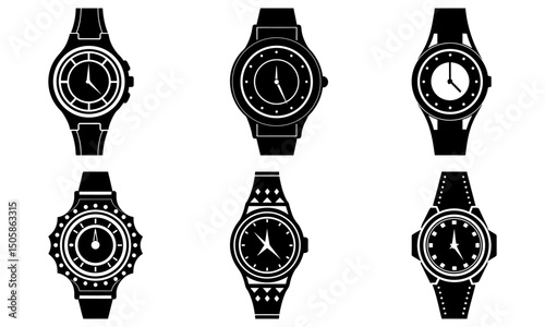 Fashion-Forward Watch silhouette vector