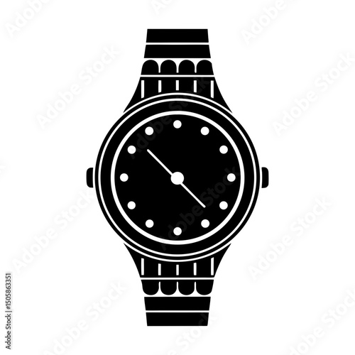 Fashion-Forward Watch silhouette vector