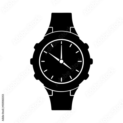 Fashion-Forward Watch silhouette vector