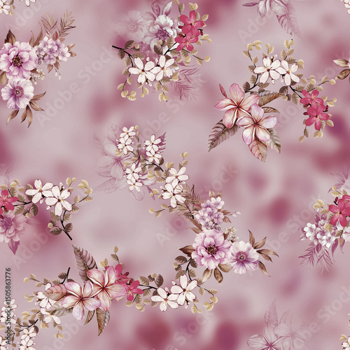beautiful seamless flower allover design with all colour background