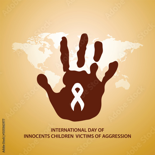 Vector illustration of Children Victims of Aggression social media story feed mockup template.