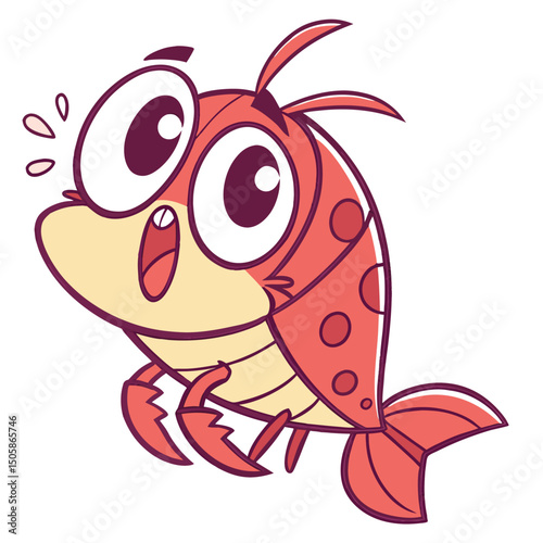Cartoon snapper fish with large eyes vector illustration