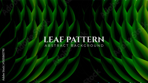 Stylized green leaves on a dark background with subtle lighting create a dramatic, elegant look perfect for high-end, eco-conscious, or mysterious design themes