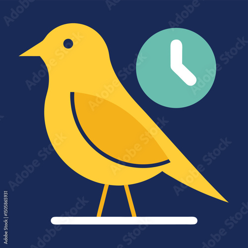 blue bird with yellow sign