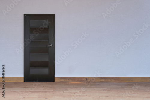 empty room with wooden door