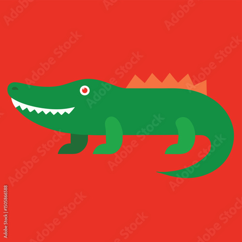 cartoon crocodile with blank sign