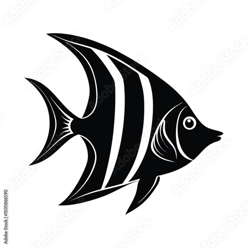 Angelfish Elegant Clean Vector Silhouette