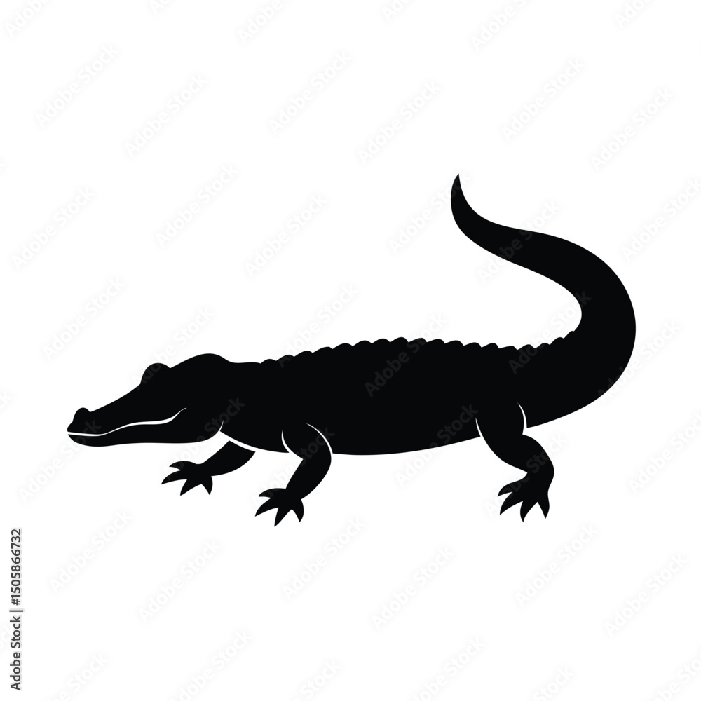 Fototapeta premium Alligator Clean Vector Silhouette Design