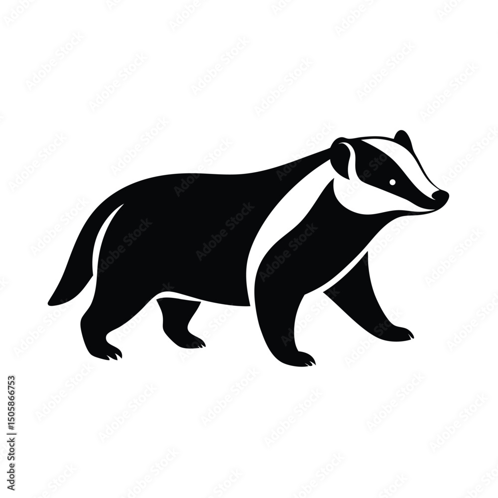 Obraz premium Badger Walking Left Vector Graphic