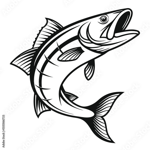 Vector Emblem of a Snook Fish Design for Fishing and Marine Themes
