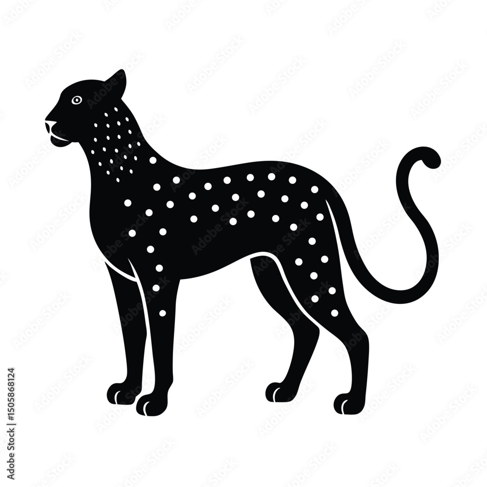Fototapeta premium Cheetah Sleek Minimalist Vector Silhouette