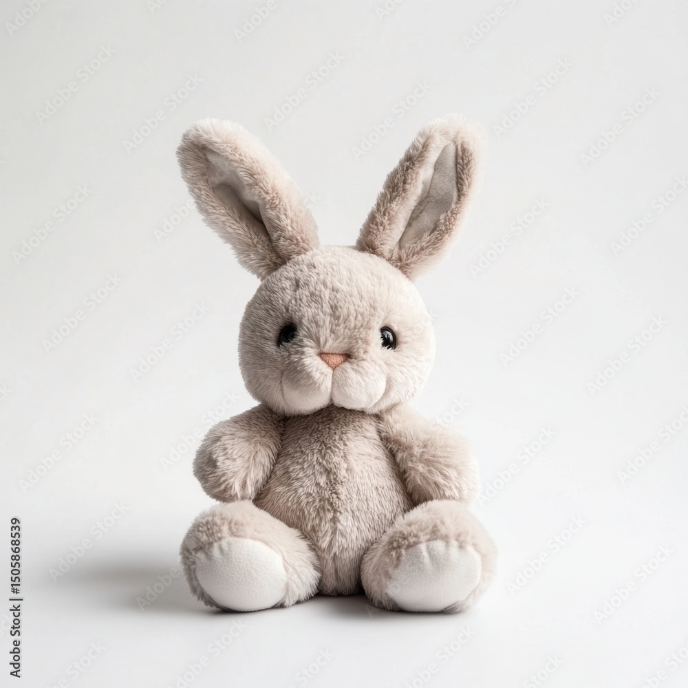 Obraz premium Soft Plush Bunny Toy for Children, Perfect for Cuddling and Playtime
