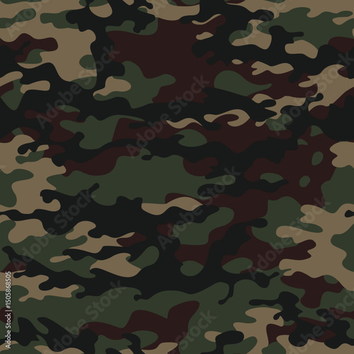 
army camouflage dark background, seamless vector illustration