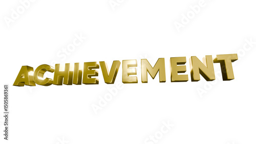 Celebrating achievement golden text isolated on white background and transparent background inspirational quote digital art dark environment close-up motivation
