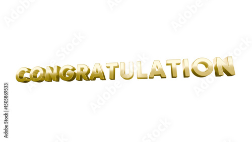 Celebrating congratulation golden text isolated on white background and transparent background  inspirational quote digital art dark environment close-up motivation