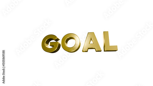 Celebrating goal golden text isolated on white background and transparent background inspirational quote digital art dark environment close-up motivation
