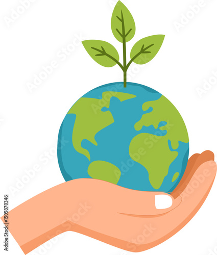 Hands holding Earth, environmental protection concept