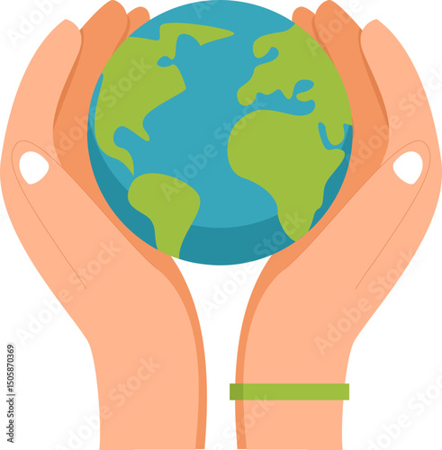 Hands holding Earth, environmental protection concept