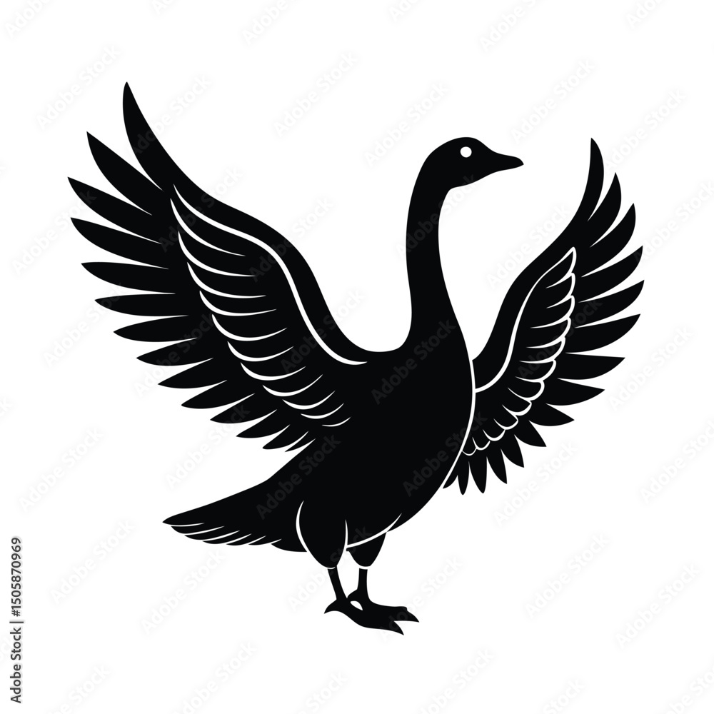 Obraz premium Goose Wings Extended Vector Art