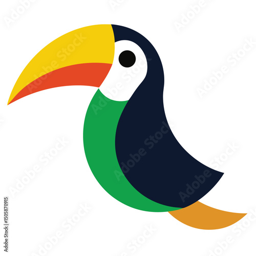 illustration of a toucan bird on white background