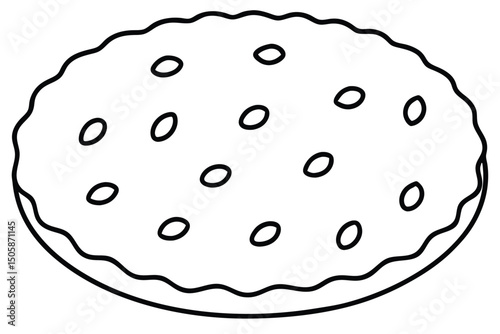 cookie outline drawing, cookie line art vector 