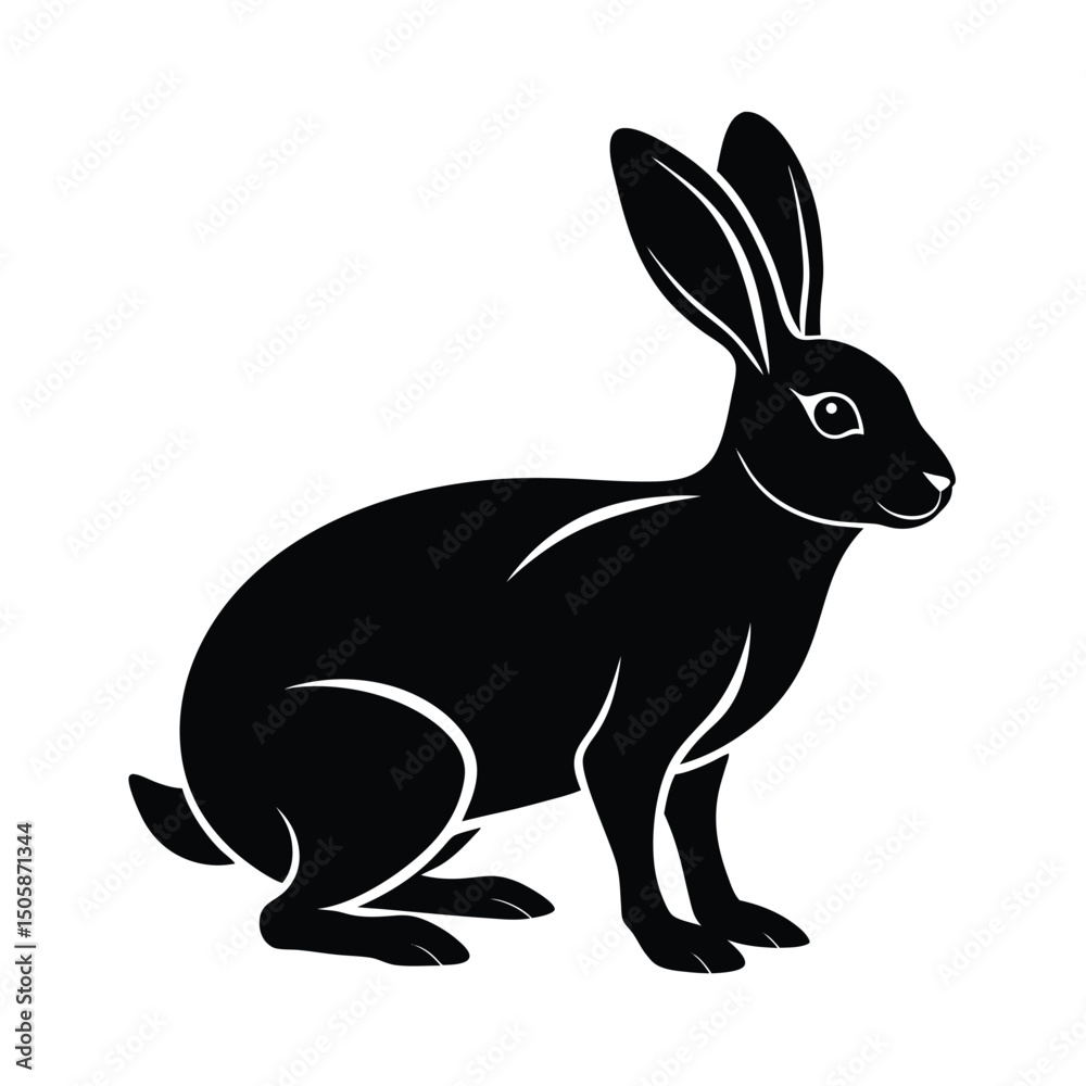 Obraz premium Hare Bold Vector Silhouette Art