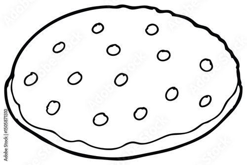 cookie outline drawing, cookie line art vector 