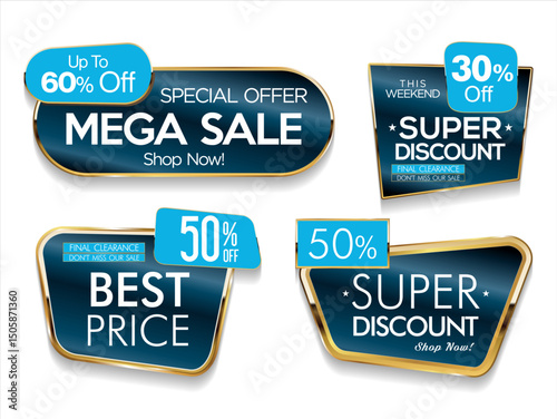 Sale banner collection concept discount promotion layout on white background 