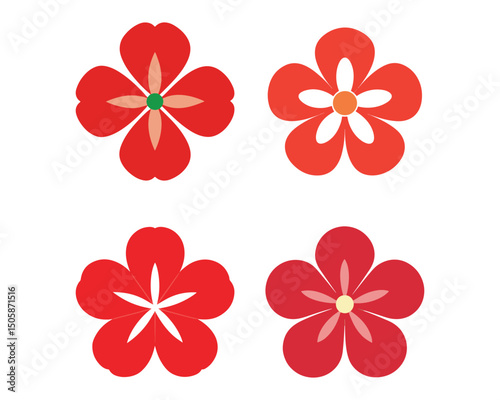 Geranium Flower Icon Vector Logo Illustration Or Geranium Flower Silhouette Vector. Geranium Flower Icon For Menu Design On Mobile Application or Website. Especially with regards to flowers.Simple Bla