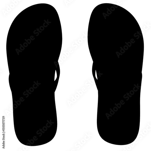 Flip-flop silhouette in black on white background