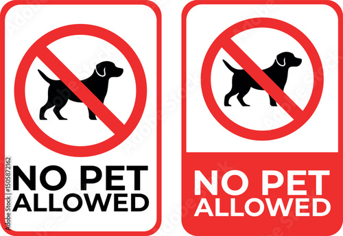 no pet prohibited sign on white background